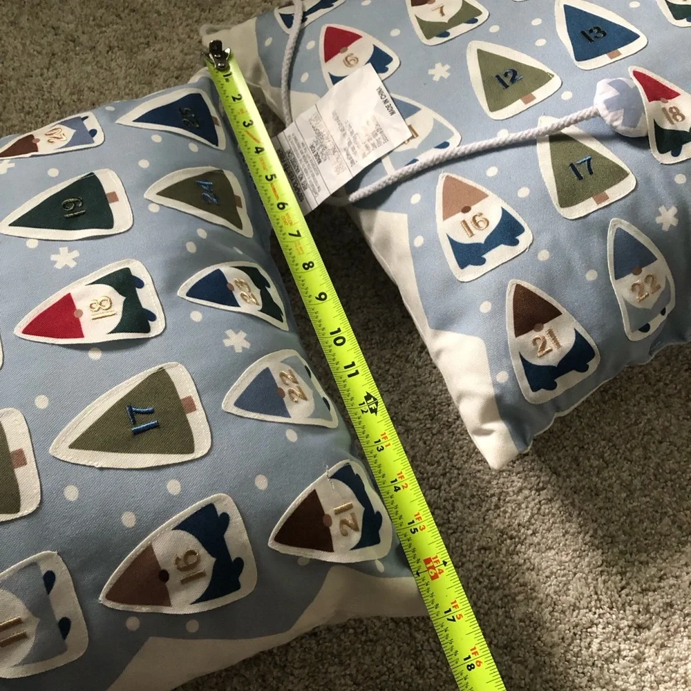 New 2 pieces bundle lot St Nicholas Gnomes Advent Calendar holiday Throw Pillows